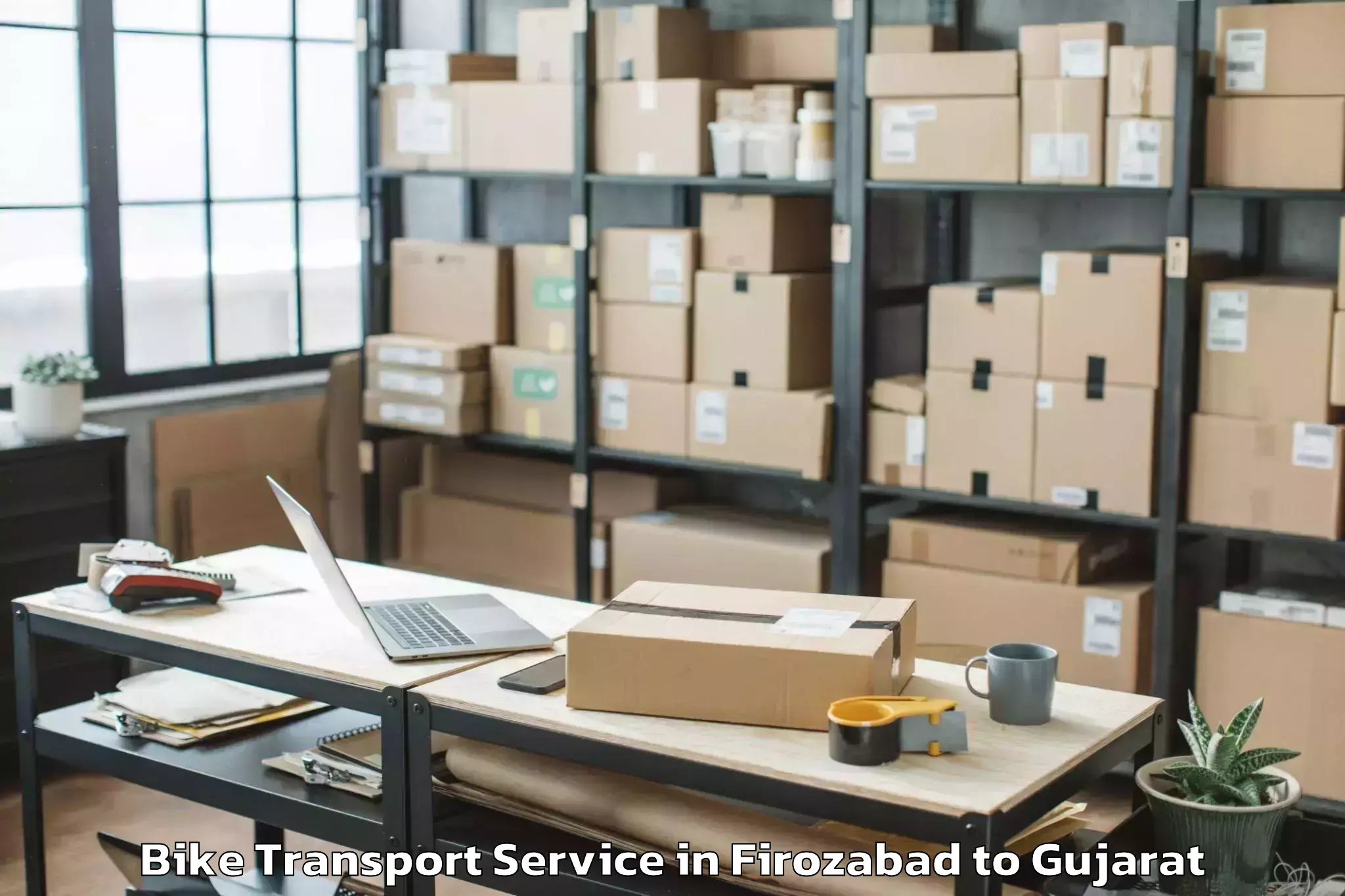 Book Firozabad to Dwarka Bike Transport Online